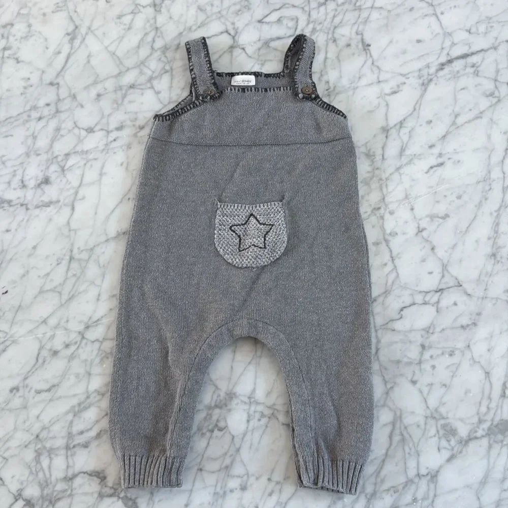 Next Baby Knit Star Patch Romper Sz 9-12 Mo